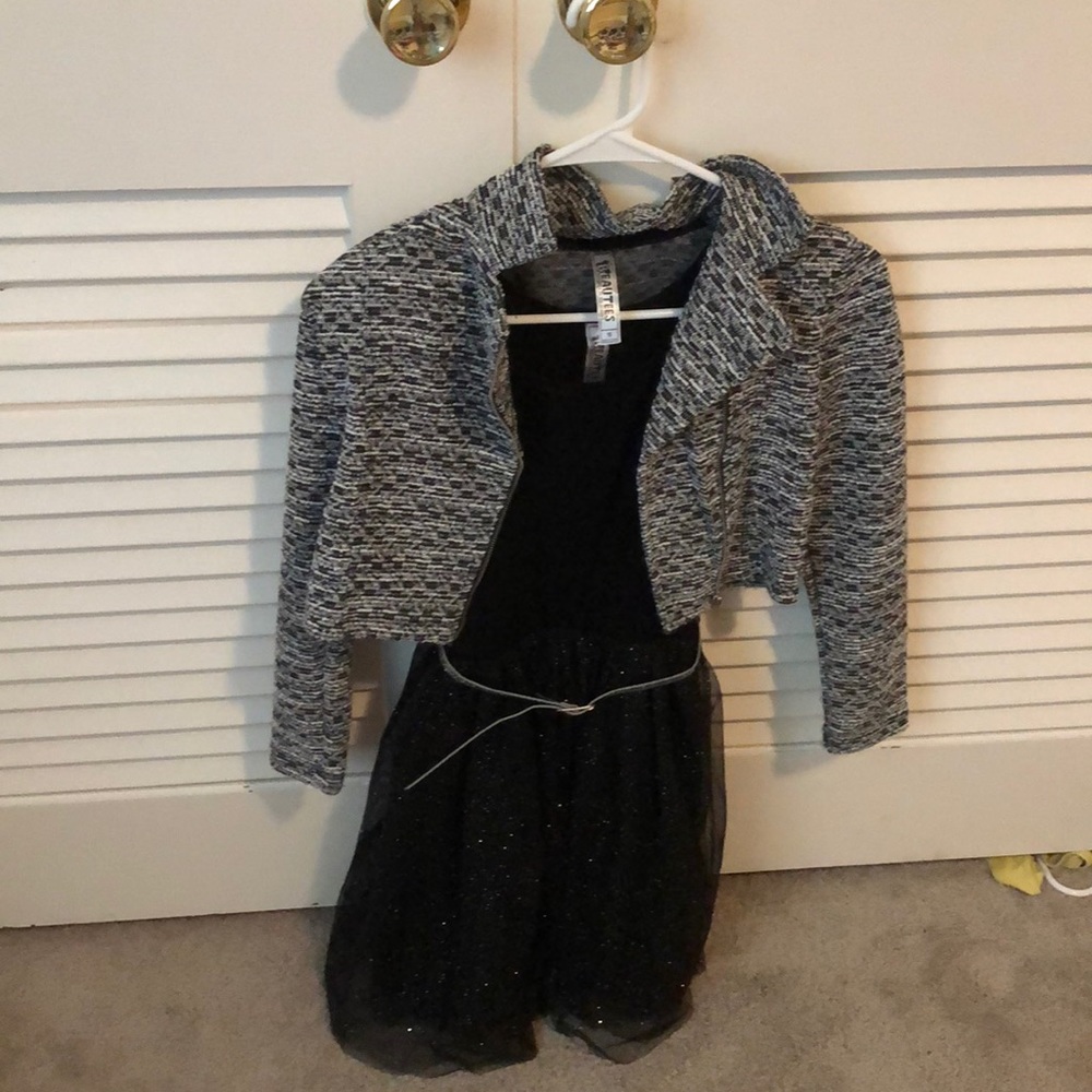 Cute black dress with cardigan
